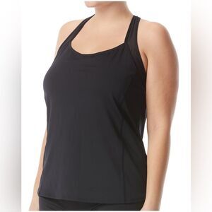 TYR Top Women’s 2X Sonia Solid Black Racerback Tank NWT